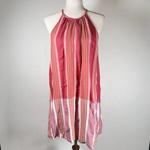 Lou & Grey Shift Dress Size XS Striped Pink Summer Mini Flowy Beach Boho Cotton